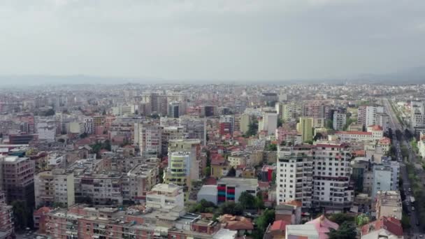 Aerial view Tirana Albania. — Stock Video