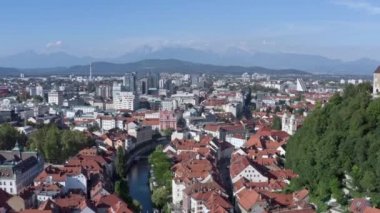 Havadan bakıldığında Ljubljana Slovenya.