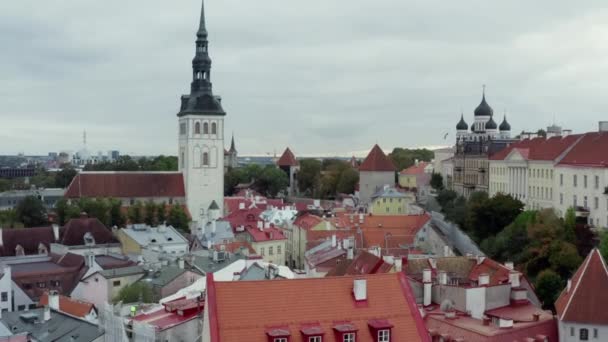 Aerial view Tallinn Estonia. — Stock Video