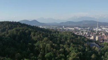 Havadan bakıldığında Ljubljana Slovenya.