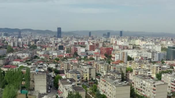 Tiran Arnavutluk havadan görüşü. — Stok video