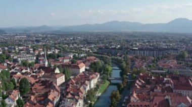 Havadan bakıldığında Ljubljana Slovenya. 