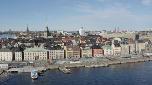 Vista aérea del paisaje urbano de Estocolmo. — Vídeo de stock