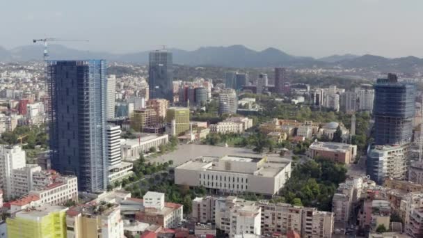 Letecký pohled Tirana Albania. — Stock video