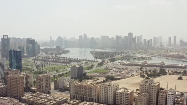 Letecký pohled Sharjah SAE. — Stock video