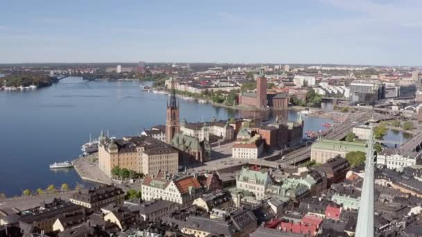 Vista aérea paisagem urbana de Estocolmo. — Vídeo de Stock