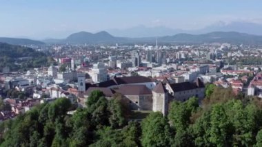Havadan bakıldığında Ljubljana Slovenya. 