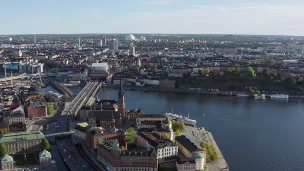 Stockholm şehir manzarasının havadan görüntüsü. — Stok video
