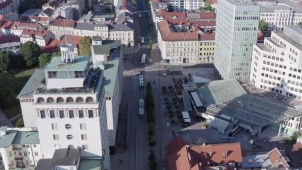 Vista aérea paisaje urbano Liubliana Eslovenia. — Vídeo de stock