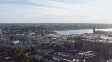Stockholm şehir manzarasının havadan görüntüsü