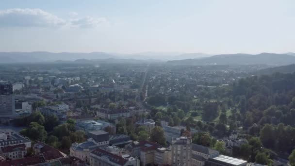 Havadan bakıldığında Ljubljana Slovenya — Stok video