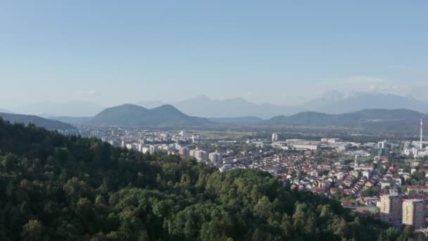 Вид с воздуха Любляна Словения. — стоковое видео