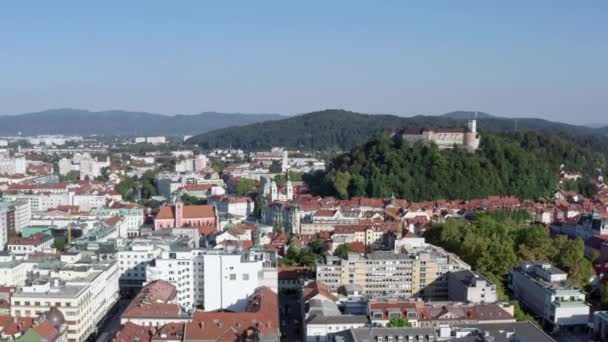Letecký pohled Lublaň Slovinsko. — Stock video