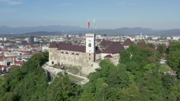 Widok z lotu ptaka Lublana Słowenia. — Wideo stockowe