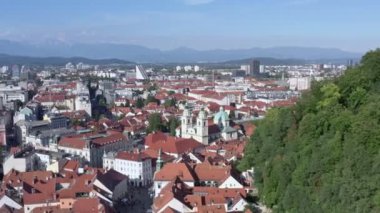 Havadan bakıldığında Ljubljana Slovenya.