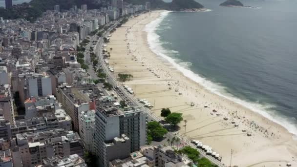 Aerial view of Copacabana Brazil. — стокове відео