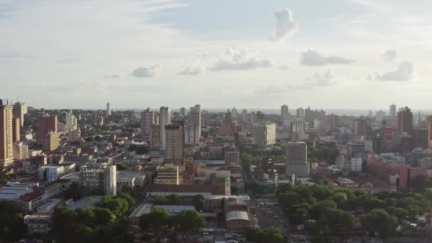 Вид с воздуха Асунсьон Парагвай. — стоковое видео