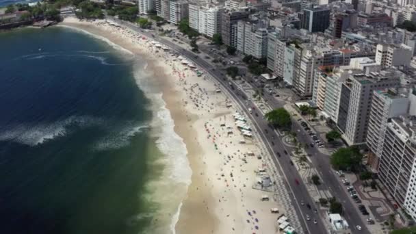 Vista aérea Rio de Janeiro Copacabana Brasil. — Vídeo de Stock