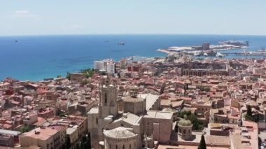 Havadan bakıldığında Tarragona İspanya.