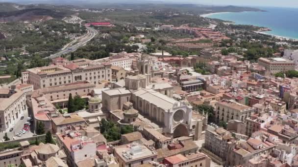 Aerial view Tarragona Spain. — Stock Video