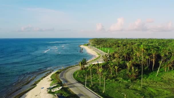 Flygfoto över den tropiska ön San Andres. — Stockvideo