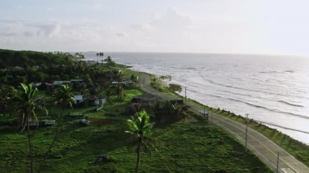 Vue aérienne de l'île de San Andres. Lever de soleil sur la mer des Caraïbes — Video