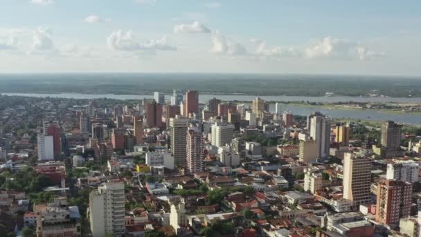 Вид с воздуха Асунсьон Парагвай — стоковое видео