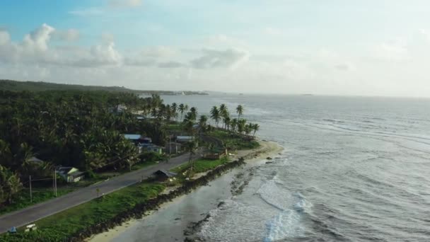 Aerial view San Andres Colombia.加勒比海的岛屿海岸线. — 图库视频影像