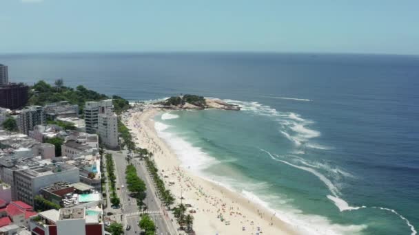 里约热内卢海滩的空中景观. — 图库视频影像