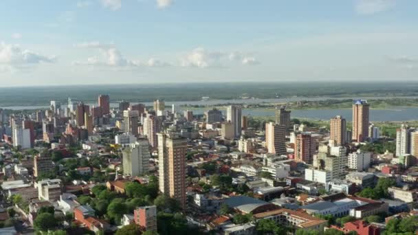 Letecký pohled Asuncion Paraguay. — Stock video