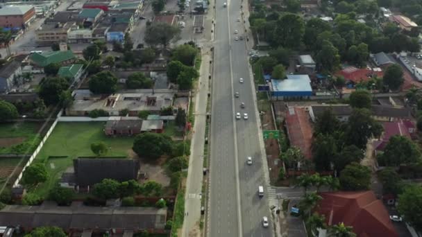 Vista aérea del paisaje urbano de Lusaka Zambia. — Vídeos de Stock