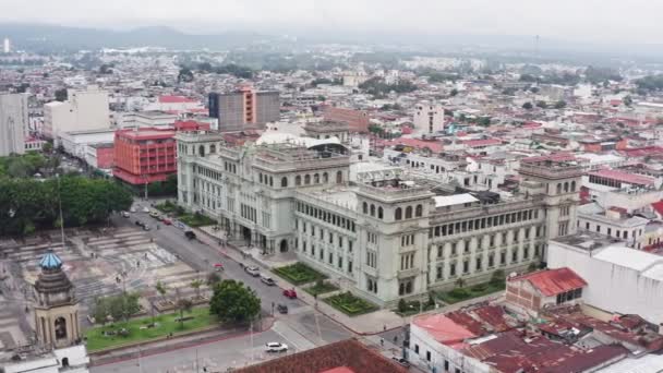 Flygfoto över Guatemala City. Parlamentsbyggnad — Stockvideo