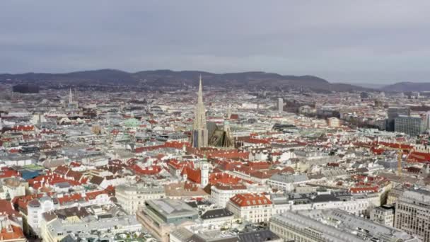 Luftaufnahme Stephansdom Wien Österreich. — Stockvideo