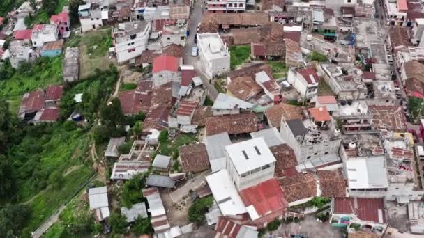 Luftaufnahme der Slums von Guatemala. Häuser aus Blech im Strafbezirk — Stockvideo