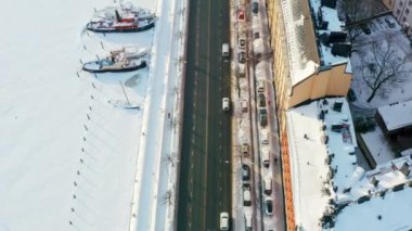 Helsinki 'de kış manzarası.