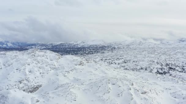 Flygfoto Alpina berg på vintern. — Stockvideo