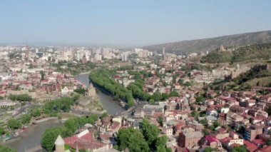 Tiflis Gürcistan 'ın hava manzarası. 