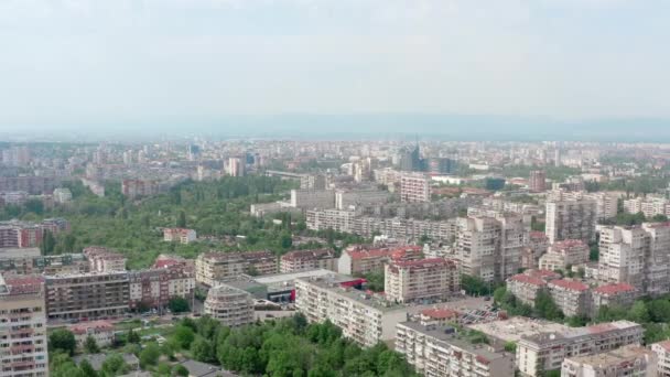 Vue aérienne Sofia capitale et plus grande ville de Bulgarie. — Video