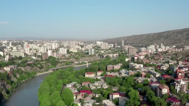 Vista aérea Tbilisi Georgia. — Vídeo de Stock
