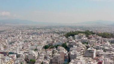 Atina havacılık manzaralı Yunanistan. Şehir merkezi manzarası. 