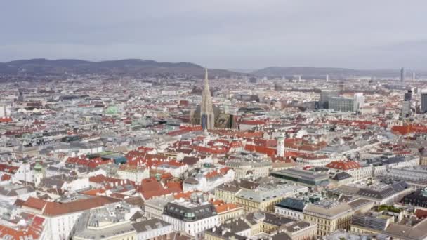 Vista aérea Catedral de Viena Áustria St. Stephens. — Vídeo de Stock