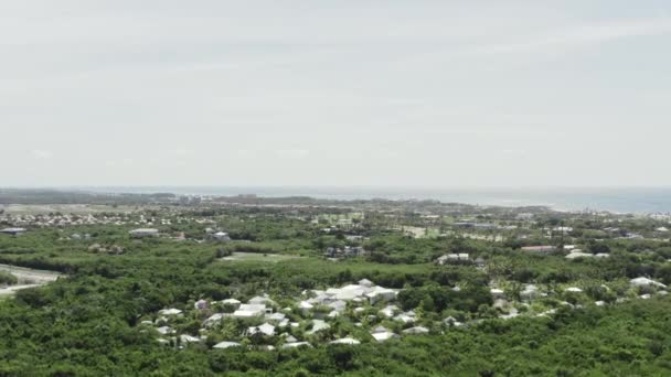 Dominik Cumhuriyeti 'nin doğasının havadan görünüşü. Okyanus kıyısındaki orman — Stok video