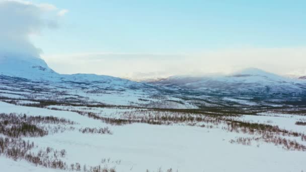 Vista aérea del invierno en Escandinavia. — Vídeos de Stock