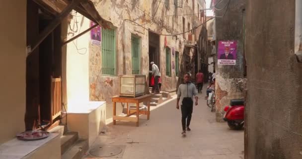 ザンジバル島の石の町の古い町の通り 高品質4K映像 — ストック動画
