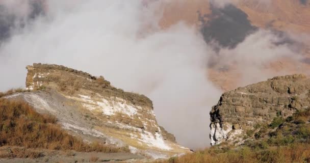 Prachtige Video Boven Hemel Afrika Stenen Gras Achtergrond Waarvan Wolken — Stockvideo