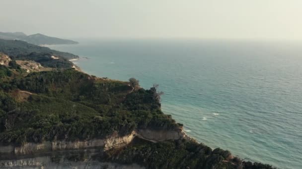 Línea Aérea Costera Del Cabo Rodon Albania Drone Cámara Vídeo — Vídeos de Stock