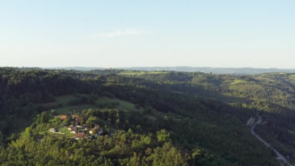 Fotografia Aérea Sérvia Drone Vídeo Montanha Com Topos Das Florestas — Vídeo de Stock