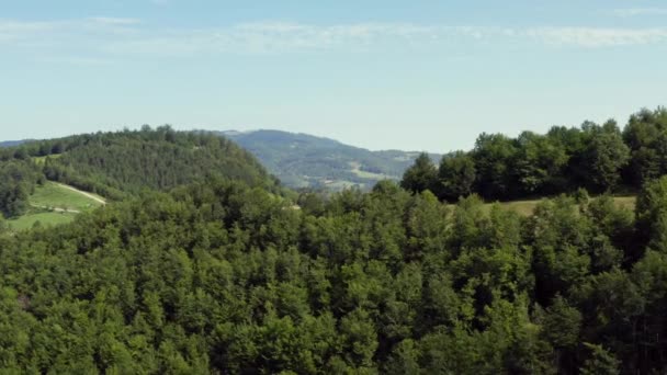 Luftaufnahme Serbien Drohnenflug Den Bergen Man Ein Kleines Haus Von — Stockvideo