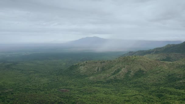 Widok Lotu Ptaka Dolinę Omo Etiopii Afryce Krajobraz Sawanny Porośnięty — Wideo stockowe