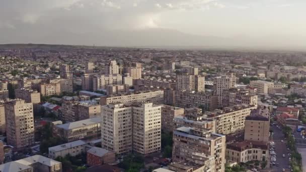 Letecký Pohled Jerevan Hlavní Město Největší Město Arménie Vysoce Kvalitní — Stock video
